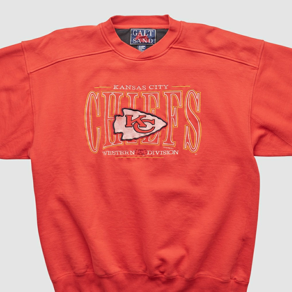 Kansas City Chiefs Galt Sand 90s Pullover Sweatshirt Red Vintage