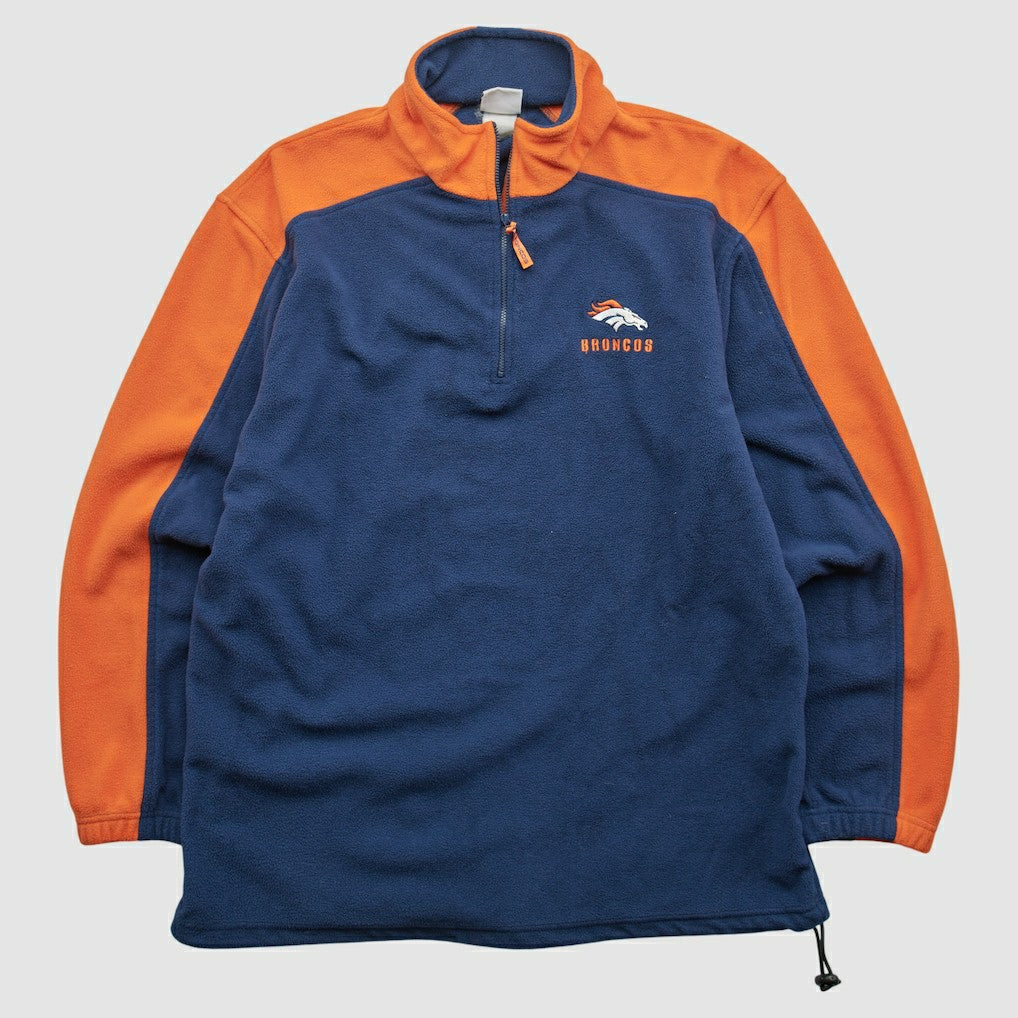 Denver Broncos NFL 2000s 1/4 Zip Sweatshirt Navy Vintage