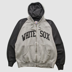 Chicago White Sox Majestic 2000s Hooded Full Zip Sweatshirt - Heather Gray - M by Fanatics Real Vintage Sweatshirts