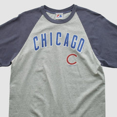 Chicago Cubs Majestic 2000s T-shirt - Heather Gray - M by Fanatics Real Vintage T-shirts