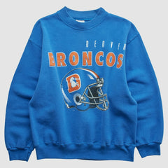Denver Broncos Hanes 90s Pullover Sweatshirt Blue Vintage