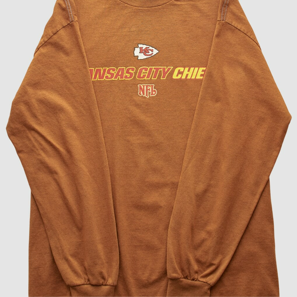 Kansas City Chiefs NFL 2000s Long Sleeve T-shirt Brown Vintage