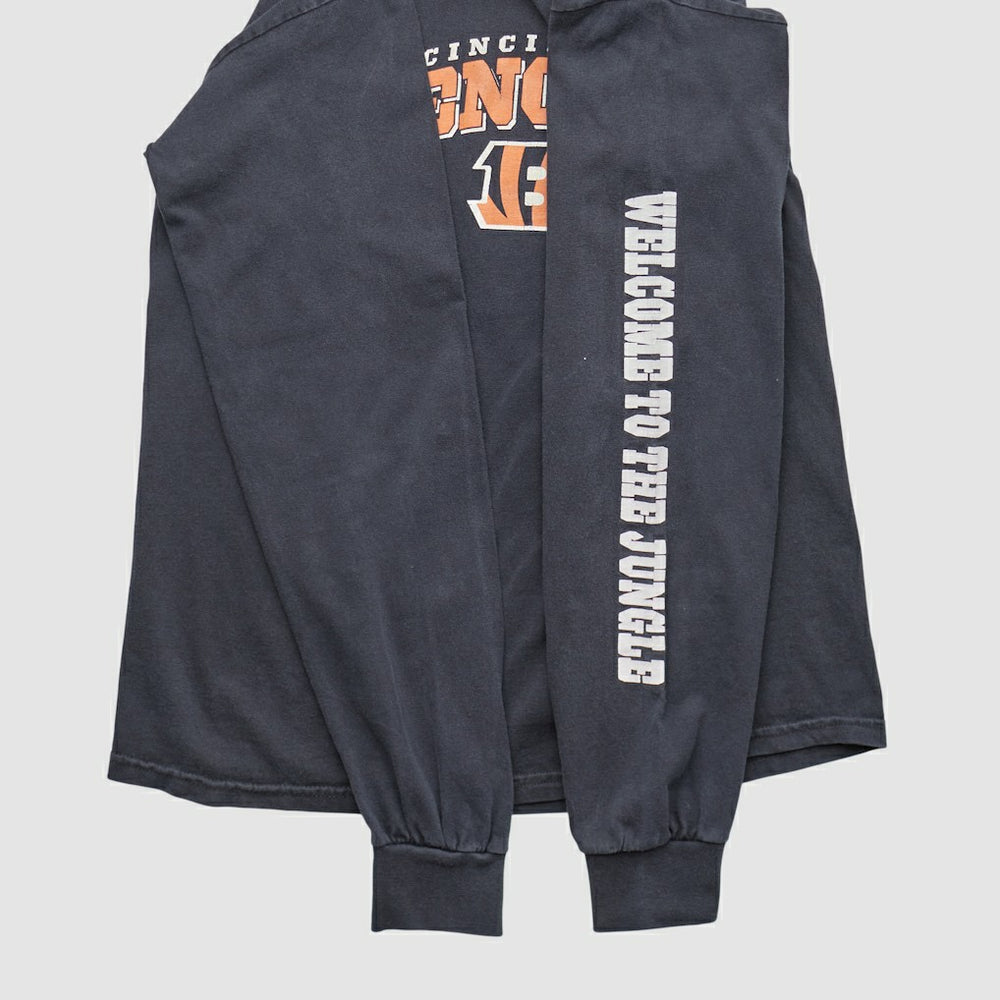 Cincinnati Bengals NFL 2010s Long Sleeve T-shirt Charcoal Vintage