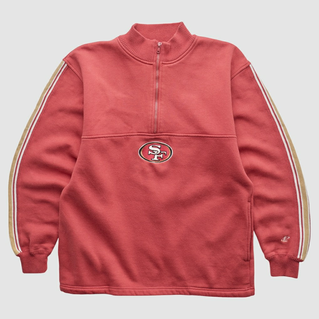 San Francisco 49ers NFL 2000s 1/4 Zip Sweatshirt Red Vintage