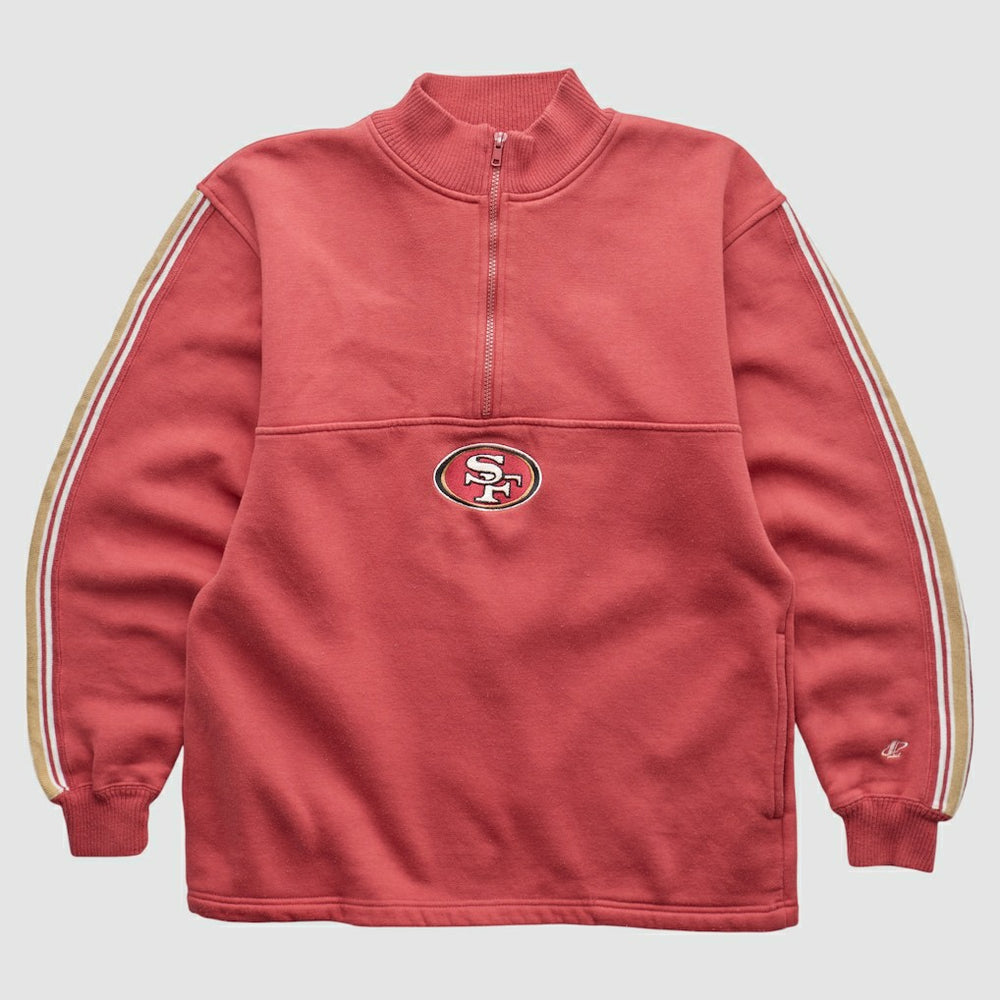 San Francisco 49ers NFL 2000s 1/4 Zip Sweatshirt Red Vintage