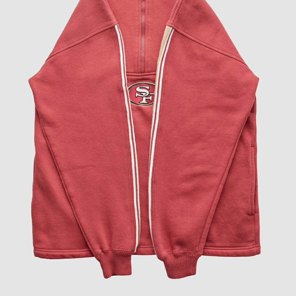San Francisco 49ers NFL 2000s 1/4 Zip Sweatshirt Red Vintage