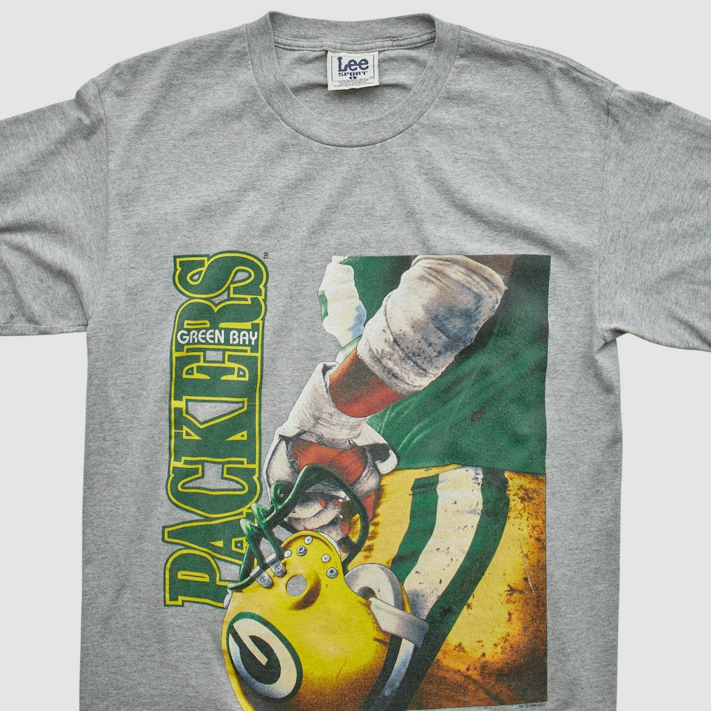 Green Bay Packers Lee Apparel 90s T-shirt Heather Gray Vintage