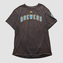 Milwaukee Brewers Majestic 2000s T-shirt - Black - S by Fanatics Real Vintage T-shirts