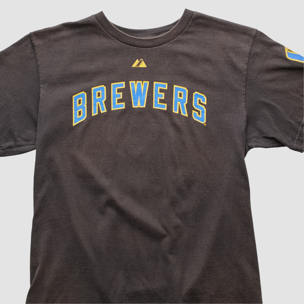 Milwaukee Brewers Majestic 2000s T-shirt - Black - S by Fanatics Real Vintage T-shirts