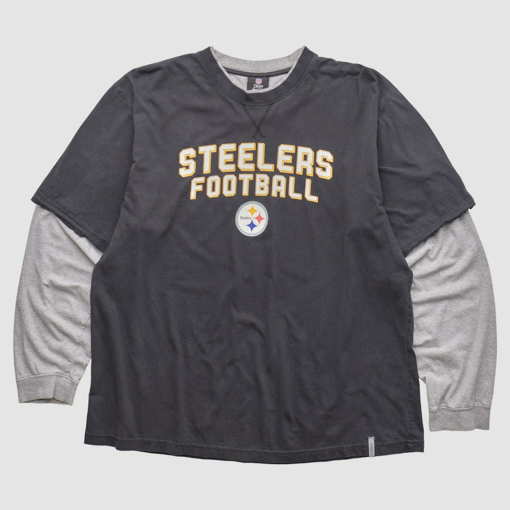 Pittsburgh Steelers Reebok 2010s Long Sleeve T-shirt Black Vintage
