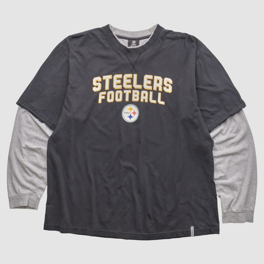 Pittsburgh Steelers Reebok 2010s Long Sleeve T-shirt Black Vintage