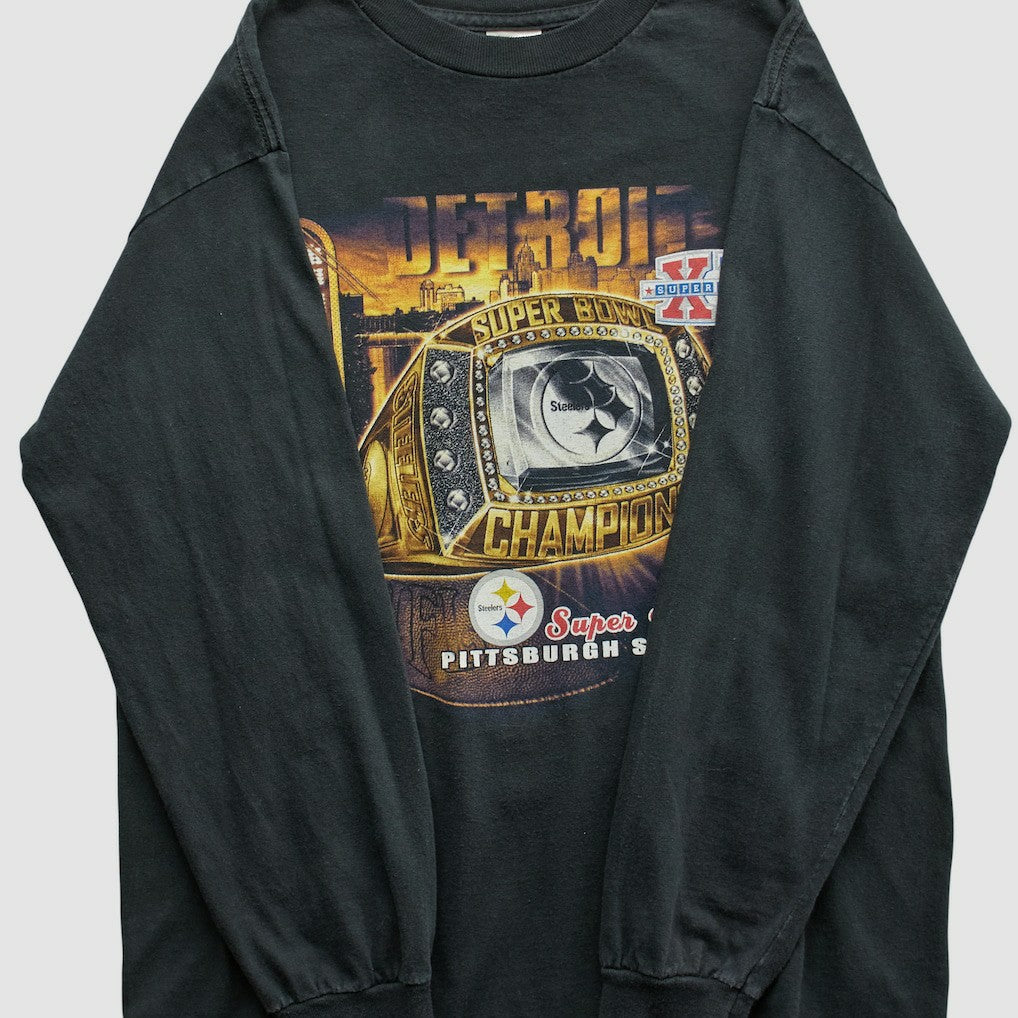 Pittsburgh Steelers Alstyle 2006 Long Sleeve T-shirt Black Vintage