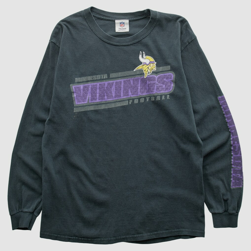 Minnesota Vikings NFL 2010s Long Sleeve T-shirt Charcoal Vintage