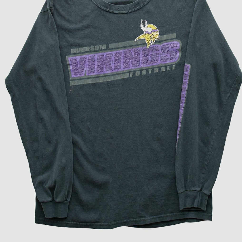 Minnesota Vikings NFL 2010s Long Sleeve T-shirt Charcoal Vintage