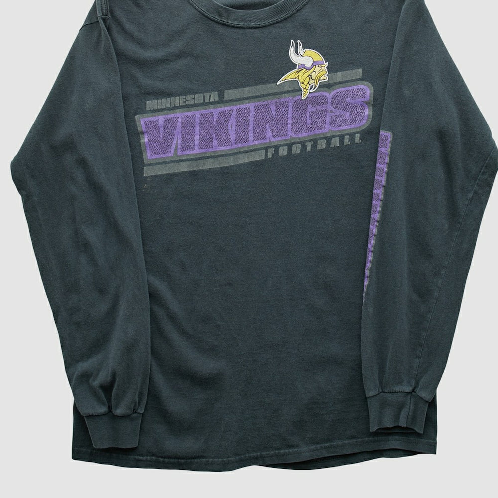 Minnesota Vikings NFL 2010s Long Sleeve T-shirt Charcoal Vintage