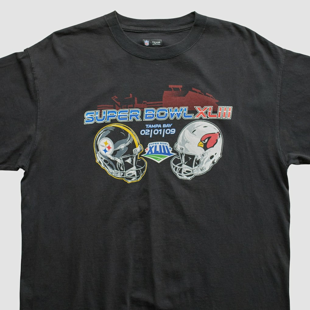 Superbowl XLIII NFL 2009 T-shirt Black Vintage