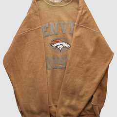 Denver Broncos Pro Player 90s Pullover Sweatshirt Tan Vintage