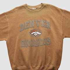 Denver Broncos Pro Player 90s Pullover Sweatshirt Tan Vintage