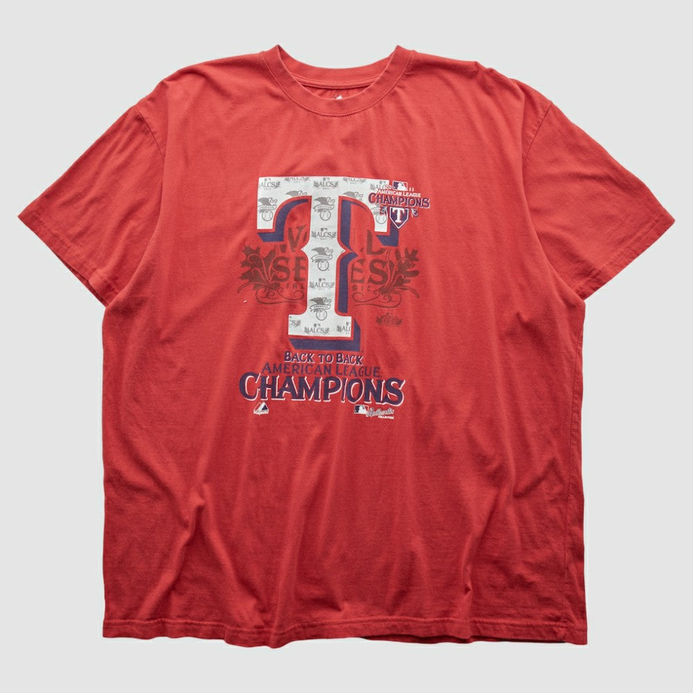 Texas Rangers Majestic 2011 T-shirt - Red - 4XL by Fanatics Real Vintage T-shirts