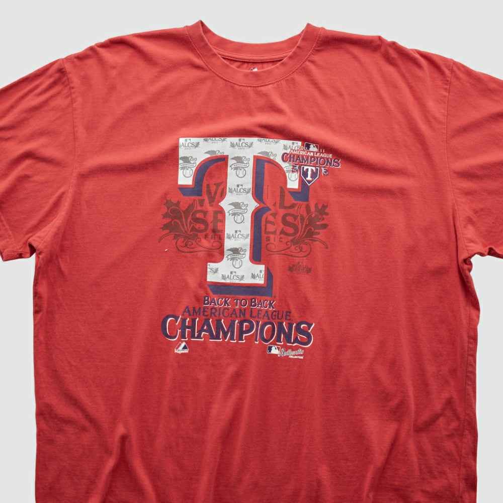Texas Rangers Majestic 2011 T-shirt - Red - 4XL by Fanatics Real Vintage T-shirts