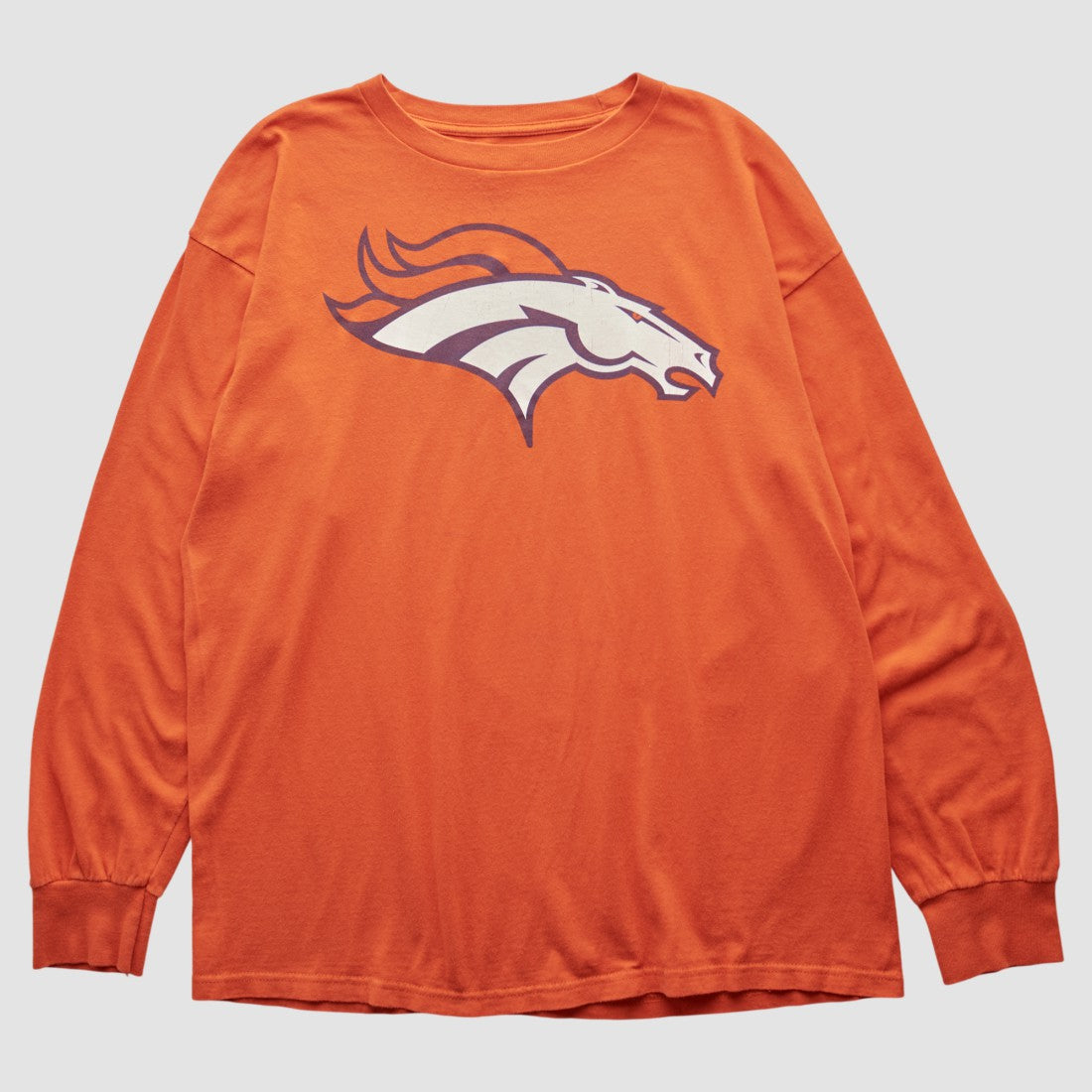 Denver Broncos NFL 2000s Long Sleeve T-shirt Orange Vintage