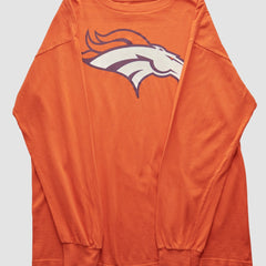 Denver Broncos NFL 2000s Long Sleeve T-shirt Orange Vintage