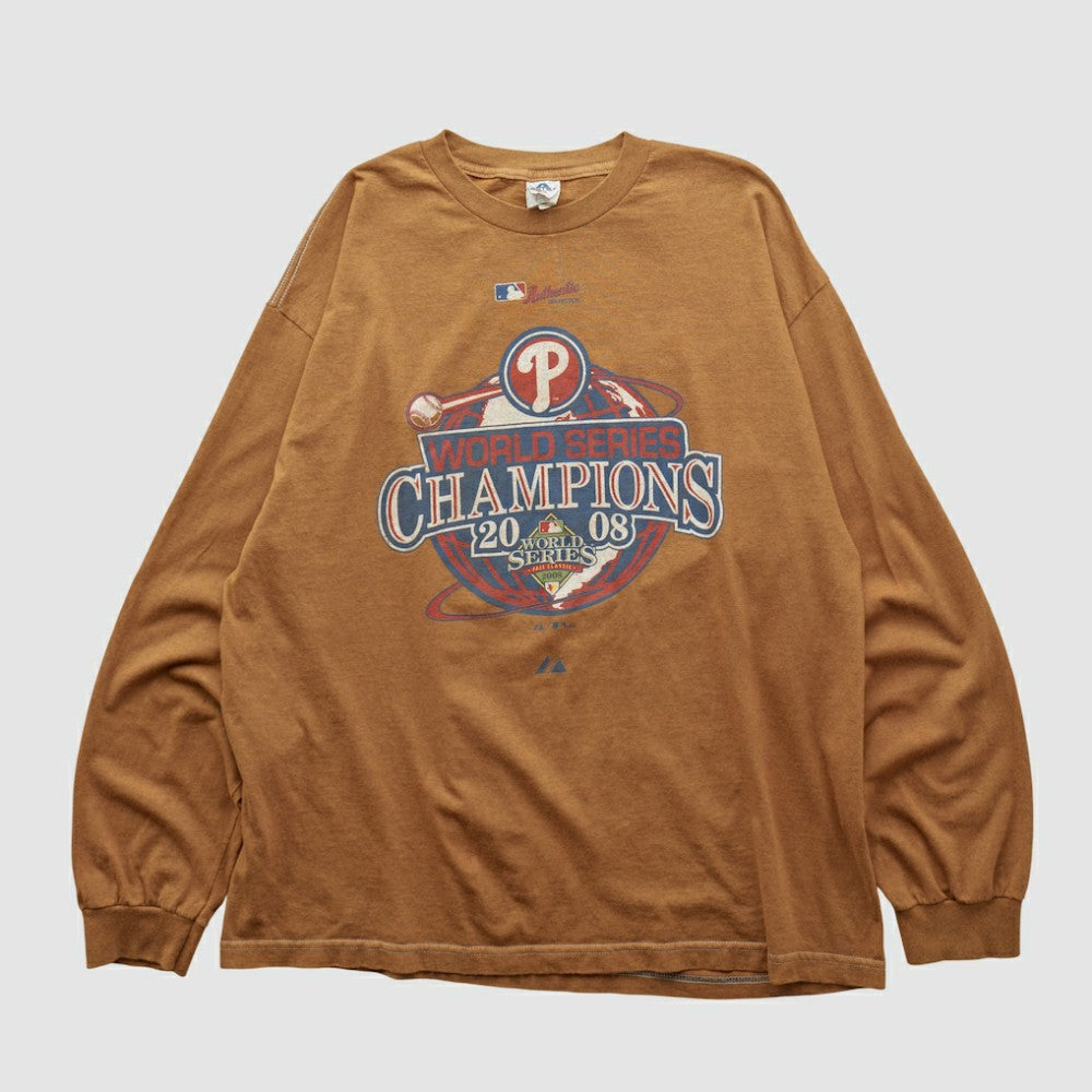 Philadelphia Phillies Alstyle 2008 Long Sleeve T-shirt - Tan - 2XL by Fanatics Real Vintage T-shirts