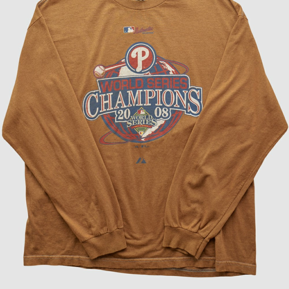 Philadelphia Phillies Alstyle 2008 Long Sleeve T-shirt - Tan - 2XL by Fanatics Real Vintage T-shirts