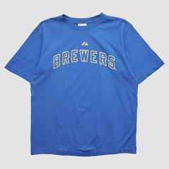 Milwaukee Brewers Majestic 2000s T-shirt - Blue - M by Fanatics Real Vintage T-shirts