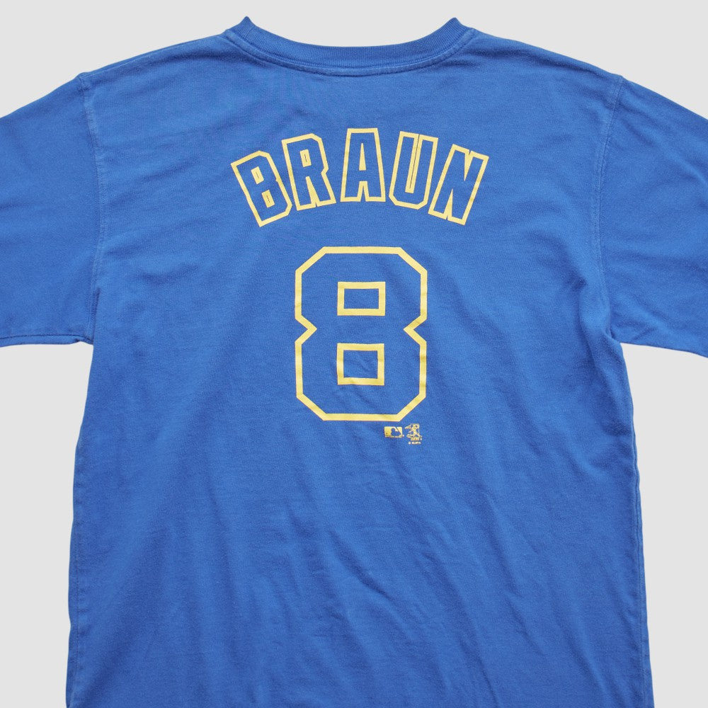 Milwaukee Brewers Majestic 2000s T-shirt - Blue - M by Fanatics Real Vintage T-shirts