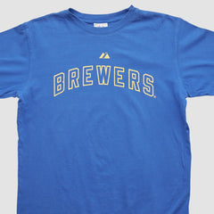 Milwaukee Brewers Majestic 2000s T-shirt - Blue - M by Fanatics Real Vintage T-shirts