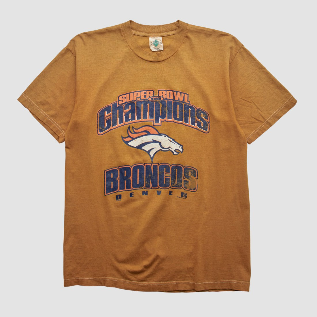 Denver Broncos Tour Champ 90s T-shirt Tan Vintage