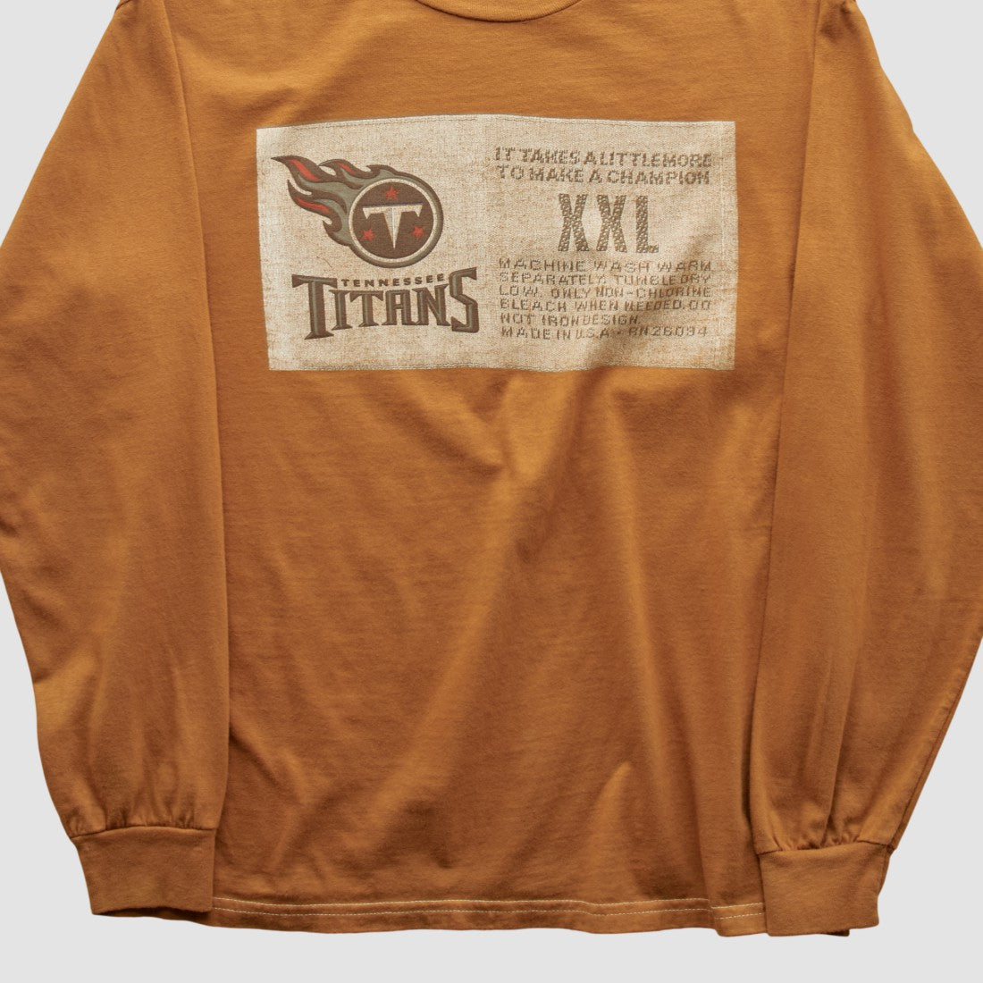 Tennessee Titans Champion 2000s Long Sleeve T-shirt Brown Vintage