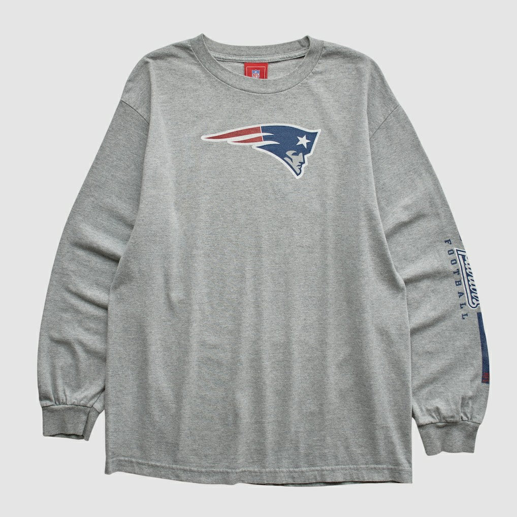 New England Patriots NFL 2000s Long Sleeve T-shirt Heather Gray Vintage