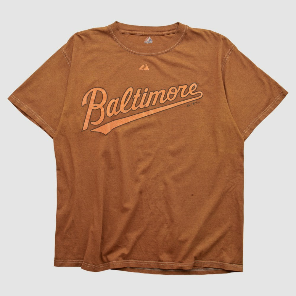 Baltimore Orioles Majestic 2009 T-shirt - Brown - M by Fanatics Real Vintage T-shirts