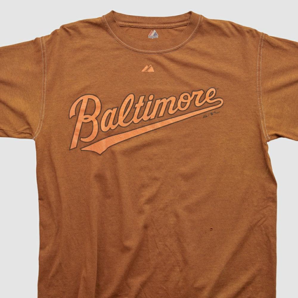 Baltimore Orioles Majestic 2009 T-shirt - Brown - M by Fanatics Real Vintage T-shirts