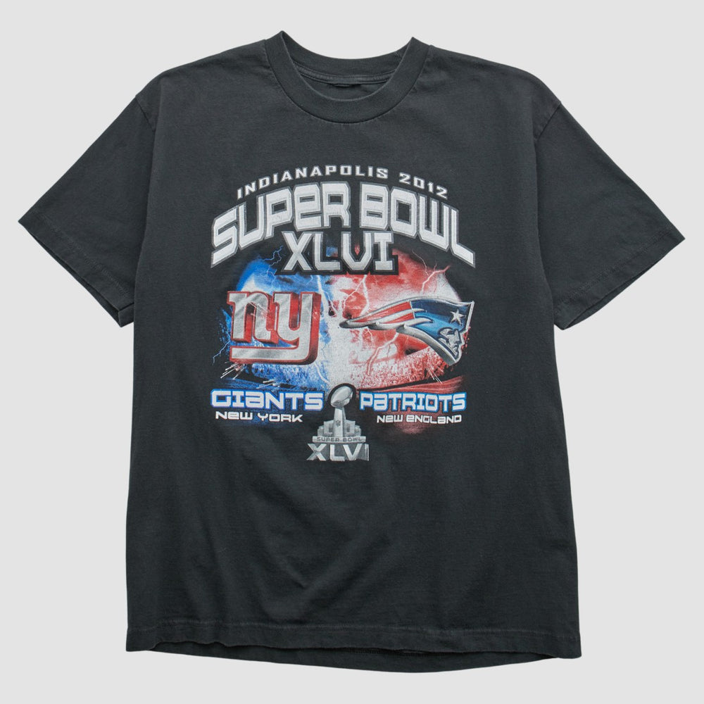 Superbowl XLVI 2012 T-shirt Black Vintage
