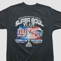 Superbowl XLVI 2012 T-shirt Black Vintage