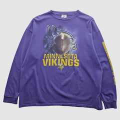 Minnesota Vikings Logo Athletic 90s Long Sleeve T-shirt Purple Vintage