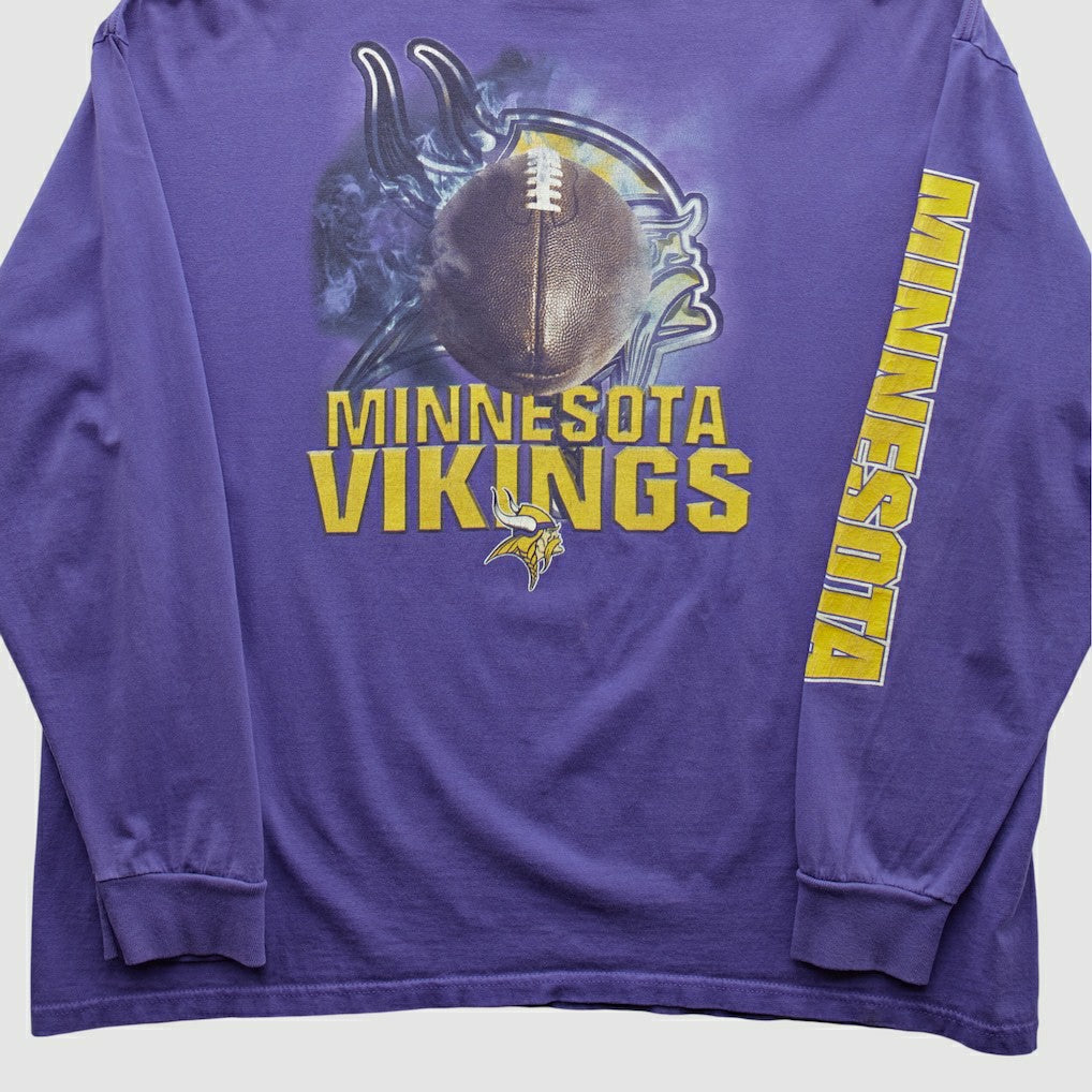 Minnesota Vikings Logo Athletic 90s Long Sleeve T-shirt Purple Vintage