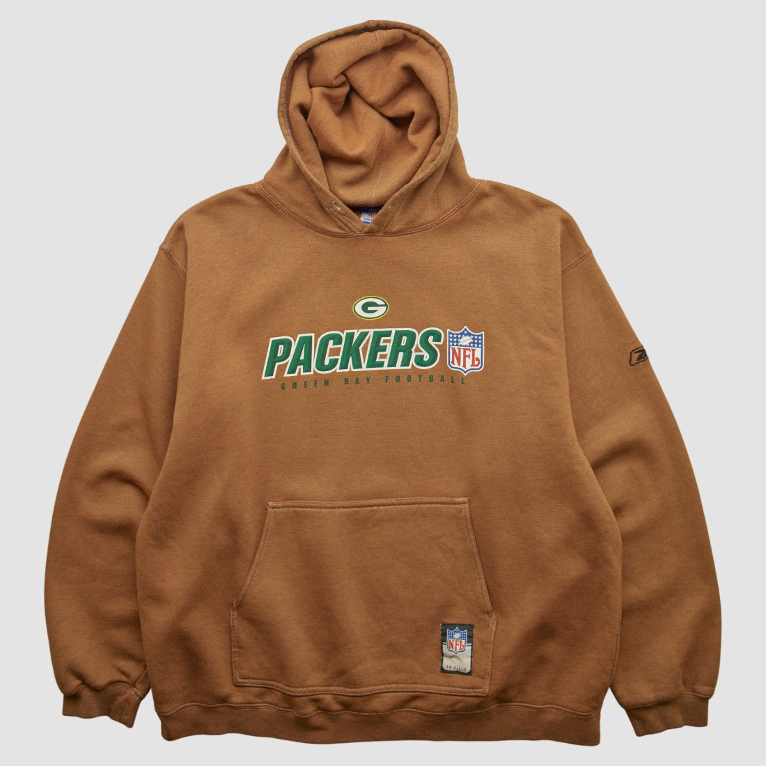 Green Bay Packers NFL 2000s Hooded Pullover Sweatshirt Brown Vintage