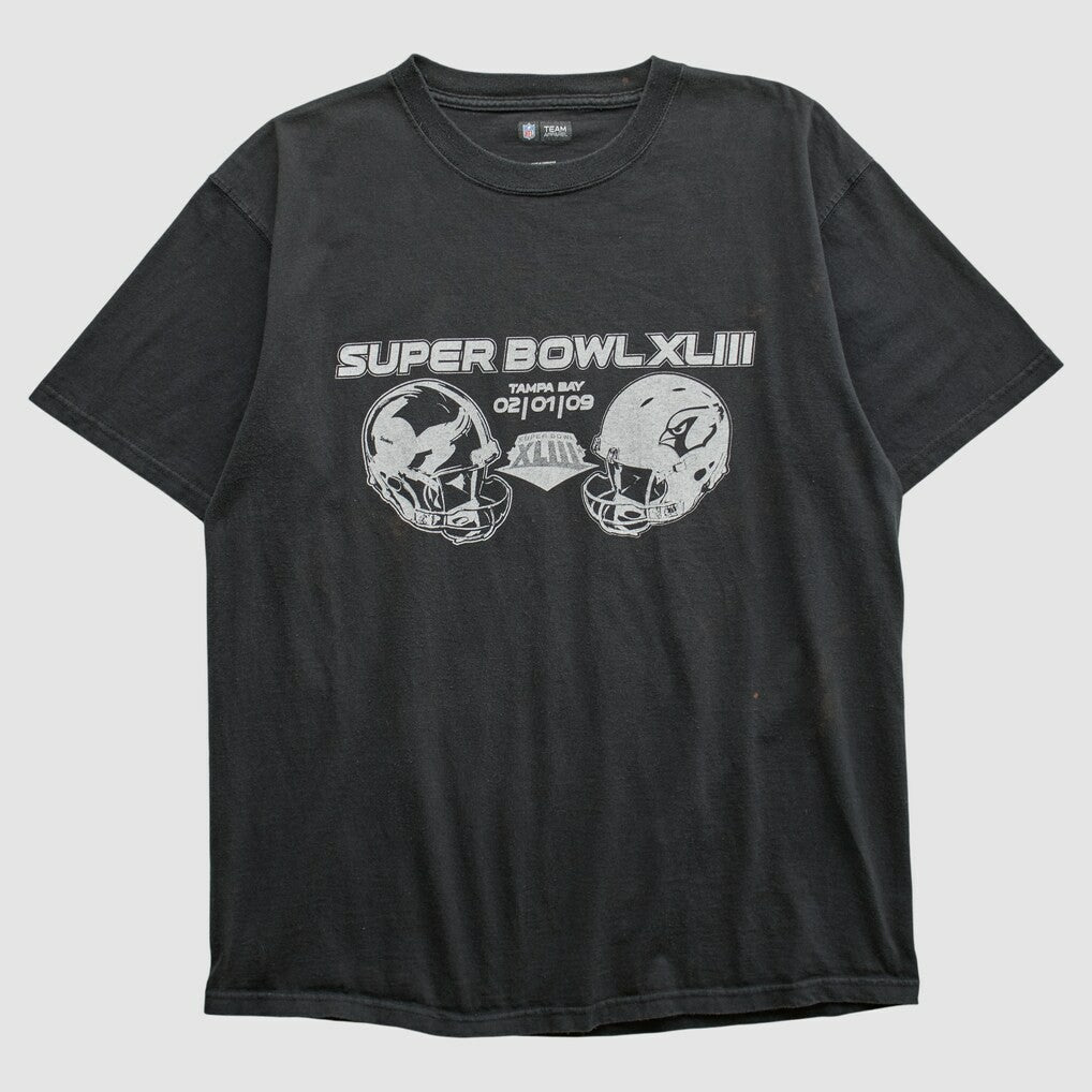 Superbowl XLIII NFL 2009 T-shirt Black Vintage