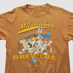Milwaukee Brewers 1993 T-shirt - Brown - L by Fanatics Real Vintage T-shirts