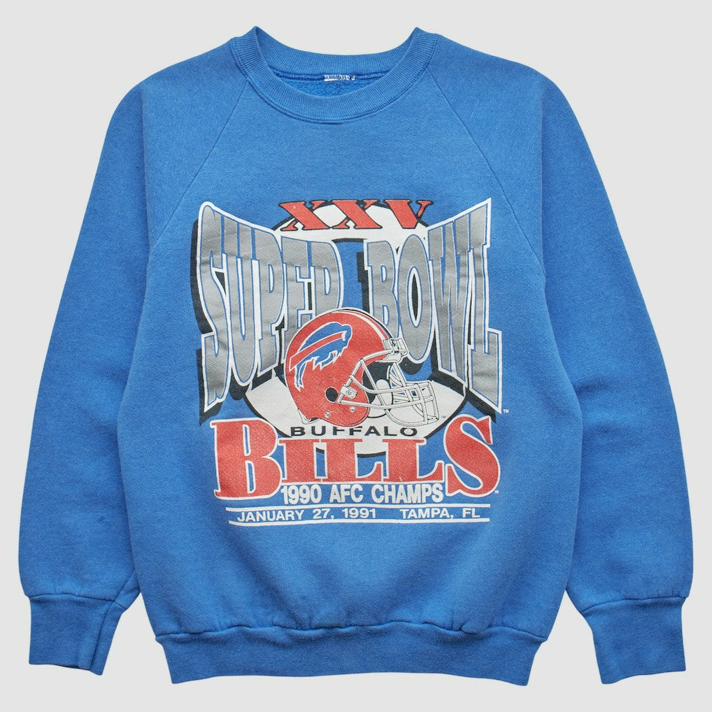 Buffalo Bills 1990 Pullover Sweatshirt Blue Vintage