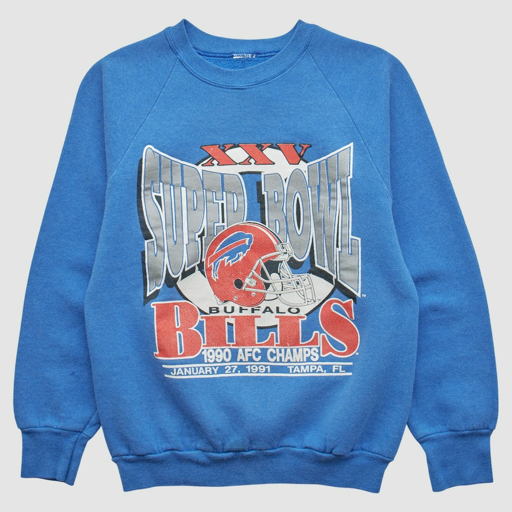 Buffalo Bills 1990 Pullover Sweatshirt Blue Vintage