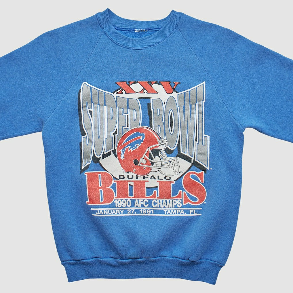 Buffalo Bills 1990 Pullover Sweatshirt Blue Vintage