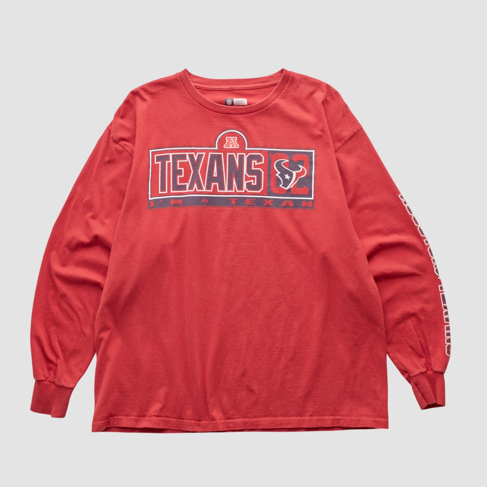 Houston Texans NFL 2000s Long Sleeve T-shirt Red Vintage