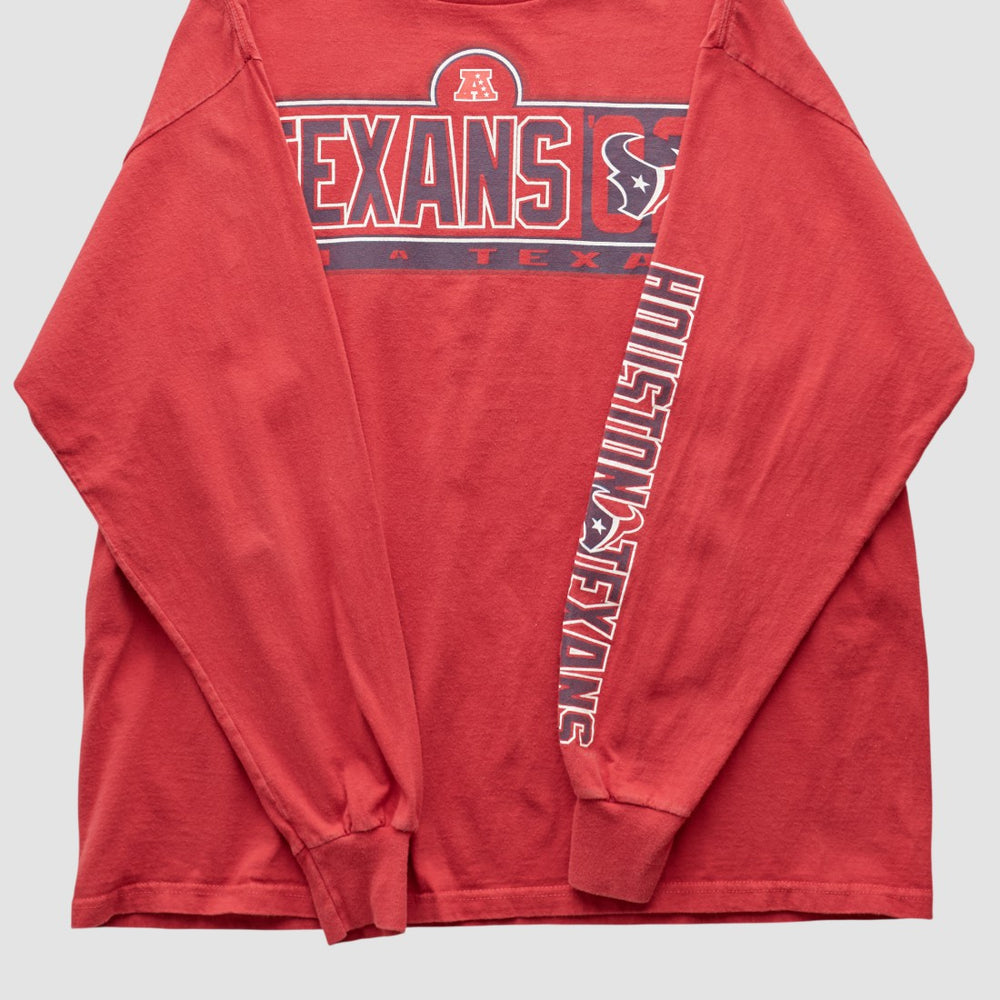 Houston Texans NFL 2000s Long Sleeve T-shirt Red Vintage