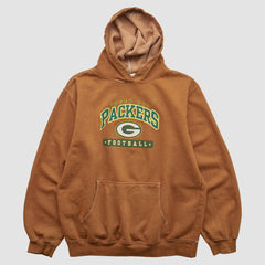Green Bay Packers NFL 2000s Hooded Pullover Sweatshirt Brown Vintage