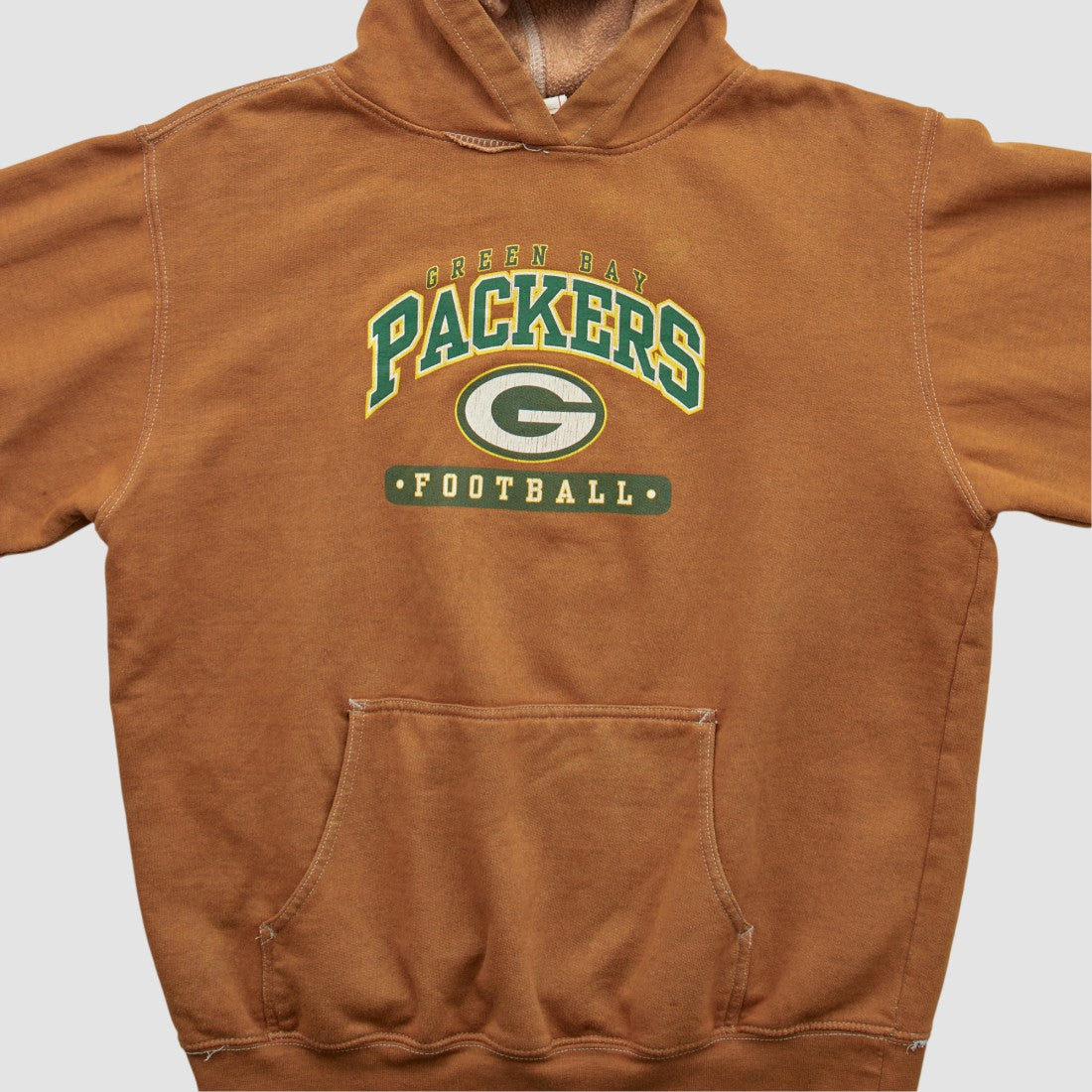 Green Bay Packers NFL 2000s Hooded Pullover Sweatshirt Brown Vintage